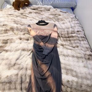 Elegant Ombre Long Sleeve Dress